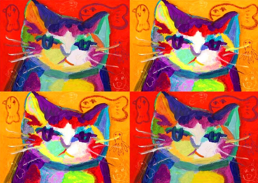 マイケル・ルーの絵画作品　タイトルは、ファジーがいっぱい